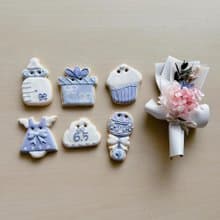 NIJI Cupcake 收涎糖霜餅乾加花束禮盒