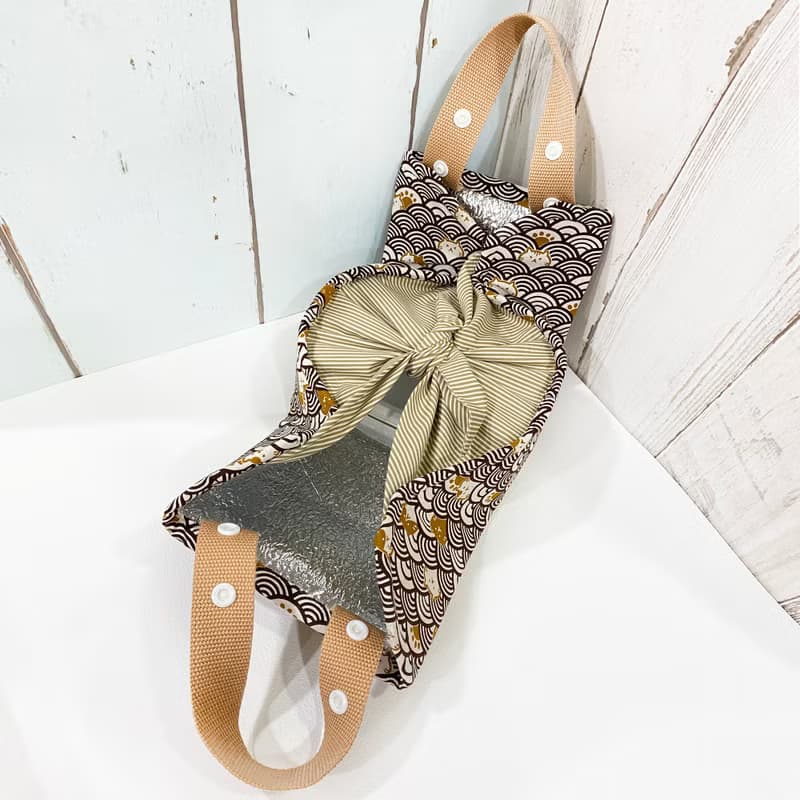 風呂敷保溫保冷袋 + 餐具筷套 (附餐具) (青海波貓貓組) 接單生產