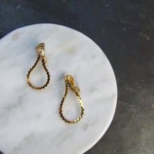 Vintage Monet Teardrop Snake Chain Statement Earrings
