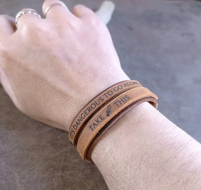 It's Dangerous To Go Alone - Adventure Duo Leather Bracelets Set, Gamers Couple