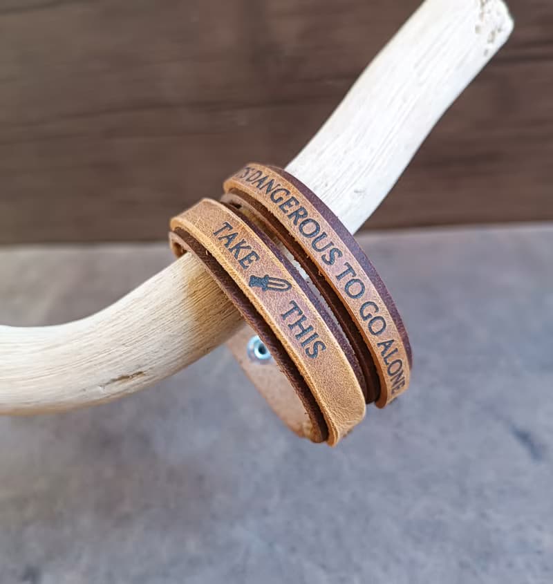 It's Dangerous To Go Alone - Adventure Duo Leather Bracelets Set, Gamers Couple