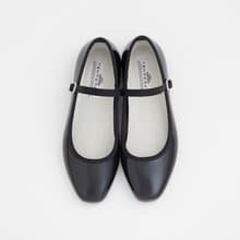 MARTA (BLACK) PVC SQUARE TOE FLATS / RAIN SHOES スクエアトゥ パンプス