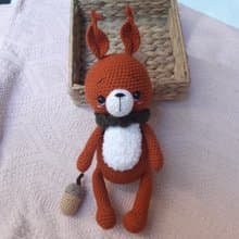 Hand crochet Squirrel with acorn Stuffed toys Animal toy Plush toys Amigurumi