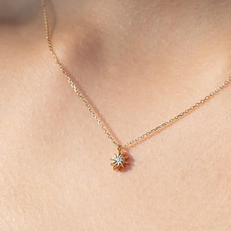 TOPK18YG/PG×Diamond 0.02ct  -Necklace-  Allison