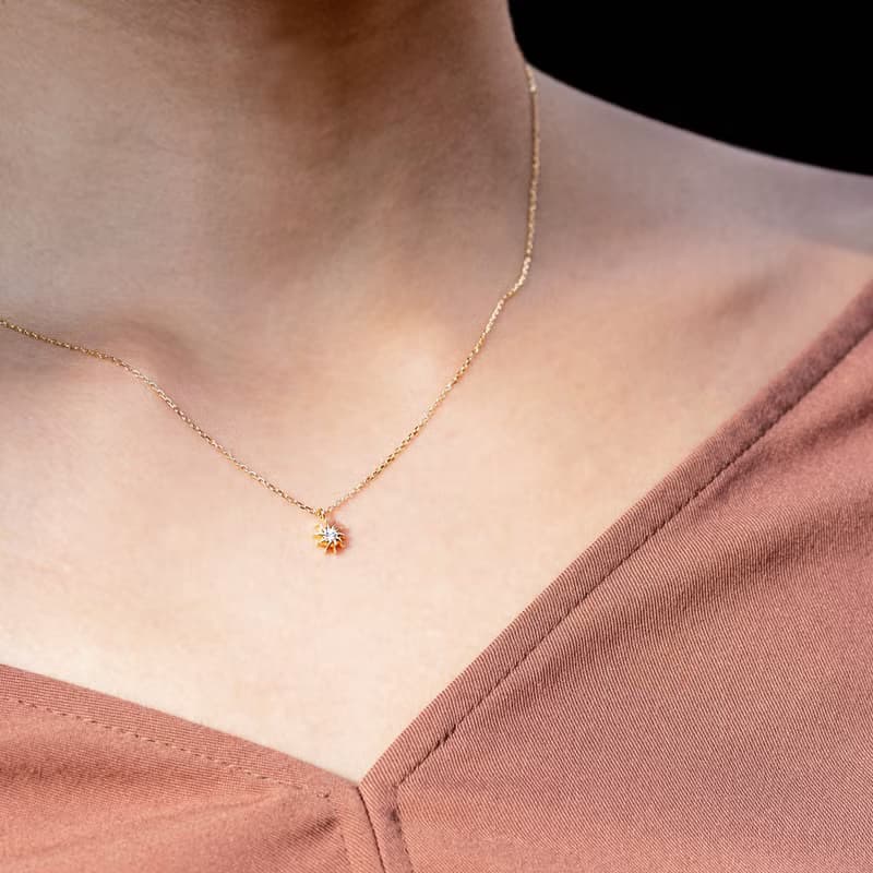 TOPK18YG/PG×Diamond 0.02ct  -Necklace-  Allison