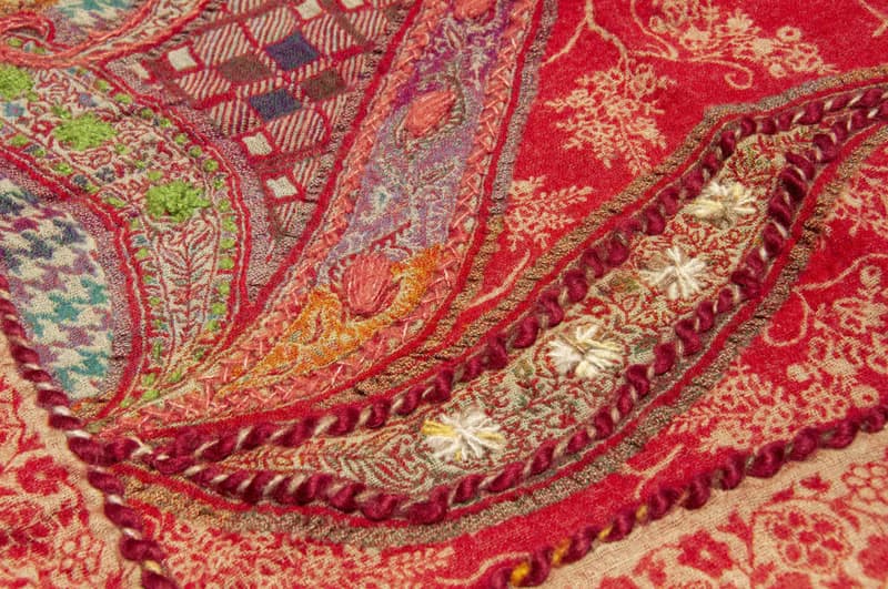 喀什米爾Cashmere/水煮羊毛披肩/針織圍巾/刺繡圍巾/羊絨披巾-花