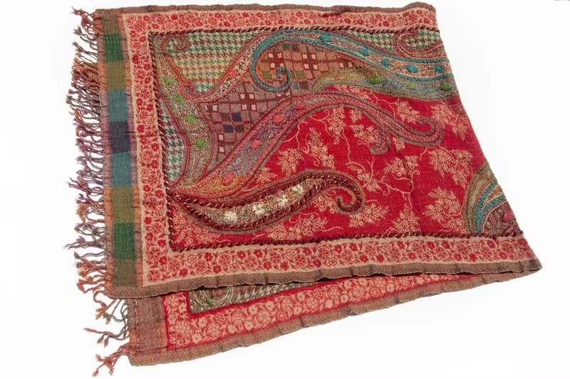 喀什米爾Cashmere/水煮羊毛披肩/針織圍巾/刺繡圍巾/羊絨披巾-花