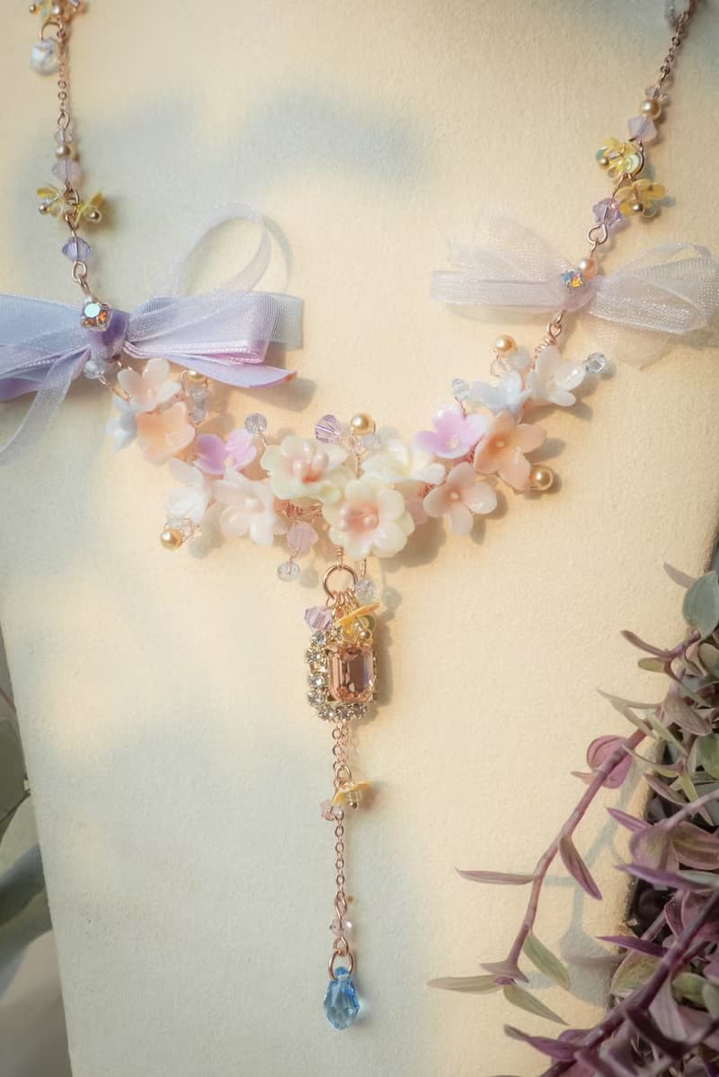 仙子後花園花束925純銀鍍玫瑰金項鍊