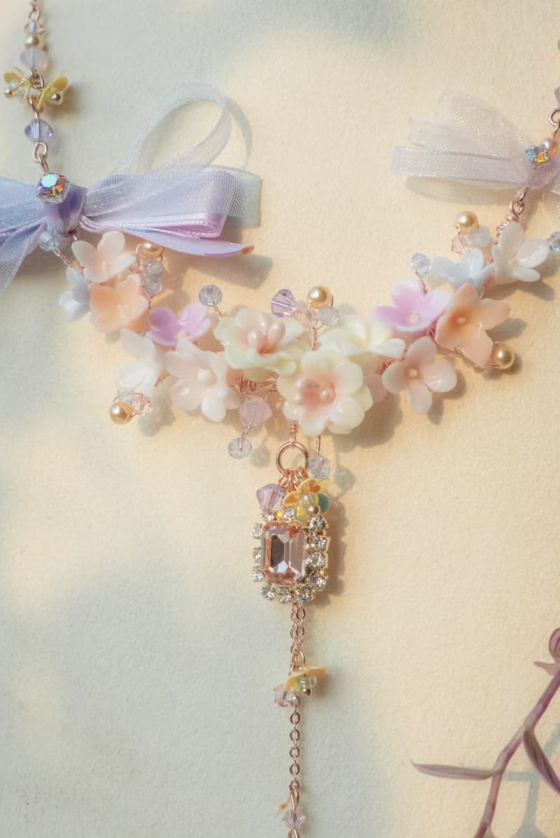 仙子後花園花束925純銀鍍玫瑰金項鍊