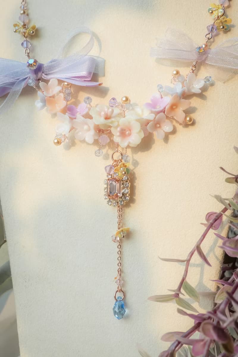 仙子後花園花束925純銀鍍玫瑰金項鍊