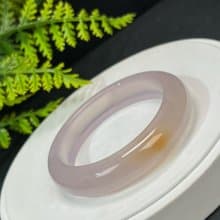 高檔 紫色瑪瑙手鐲 58MM 高冰凈體起剛飄一口糖玉髓手環 鴻運當頭