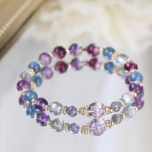 極光旅人。倫敦藍海藍寶 菫青石 螢石 拉長石 智慧好人緣水晶手鍊