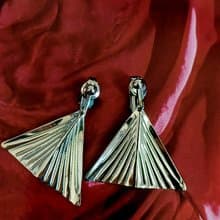 vintage jewelry  古典金屬垂墜魚尾 夾式耳環