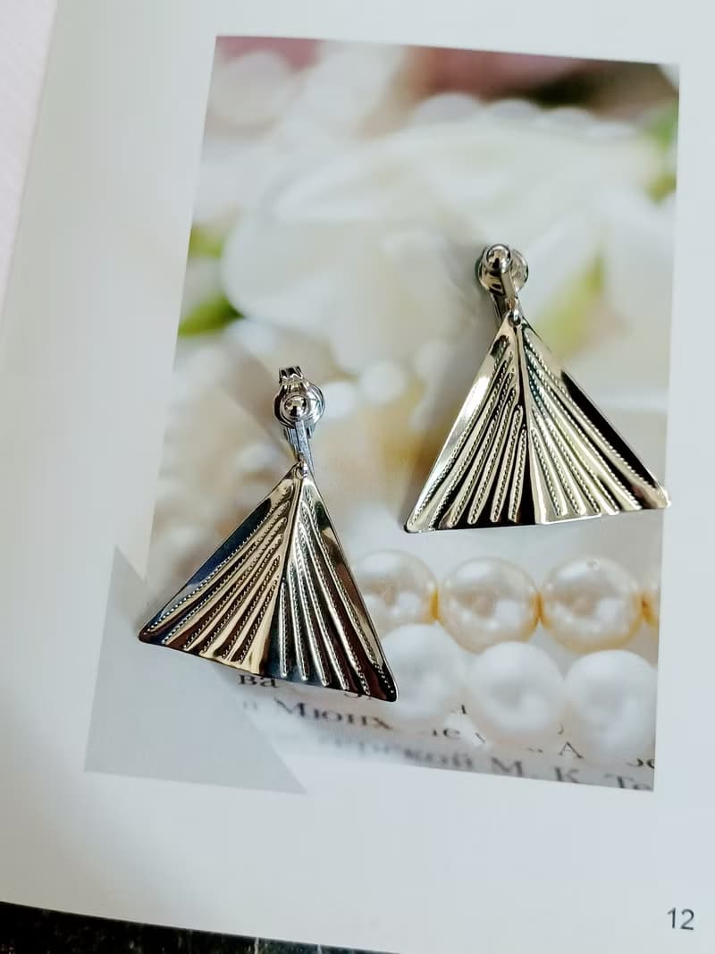 vintage jewelry  古典金屬垂墜魚尾 夾式耳環