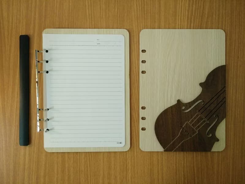 【教師節禮物】A5兩片活頁6孔筆記本 立體小提琴 禮品 文具