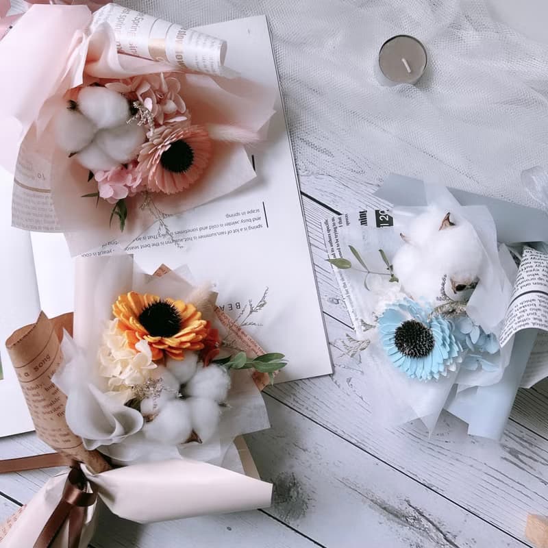 畢業小花束  向日葵花束 擴香花