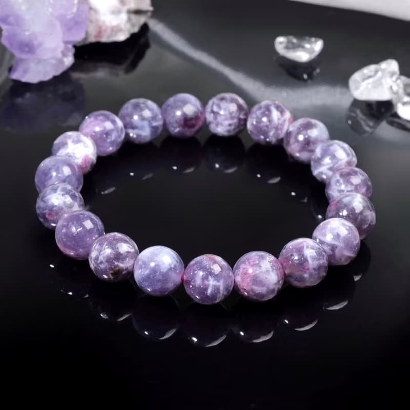 一圖一物 | #600 10.5mm 紫梅花碧璽水晶手鍊 美容 旺姻緣人緣