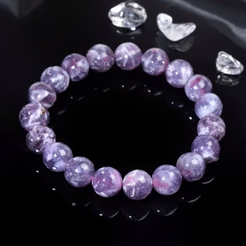 一圖一物 | #600 10.5mm 紫梅花碧璽水晶手鍊 美容 旺姻緣人緣