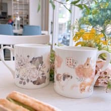 合作插畫藝術家-英格藍貓 午茶骨瓷杯系列-繁花兔兔