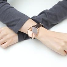 THE DIAMOND系列 - LED玫瑰金色不鏽鋼配啡色真皮帶手錶