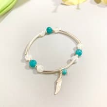 Ops Amazonite silver bracelet-天河石/湖水綠/銀/月光石/藍綠色