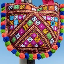 手工刺繡斜背包 民族風包 側背包 肩背包 手工包 刺繡包-沙漠藤蔓
