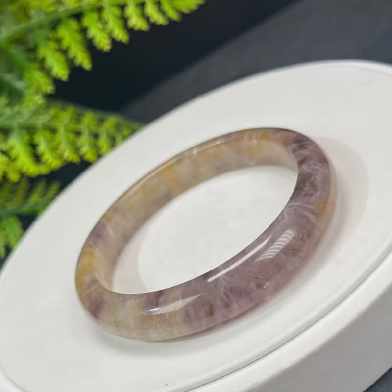 精品 羽毛極光23水晶手鐲 57+MM 冰透閃片星光 連接靈性 能量凈化