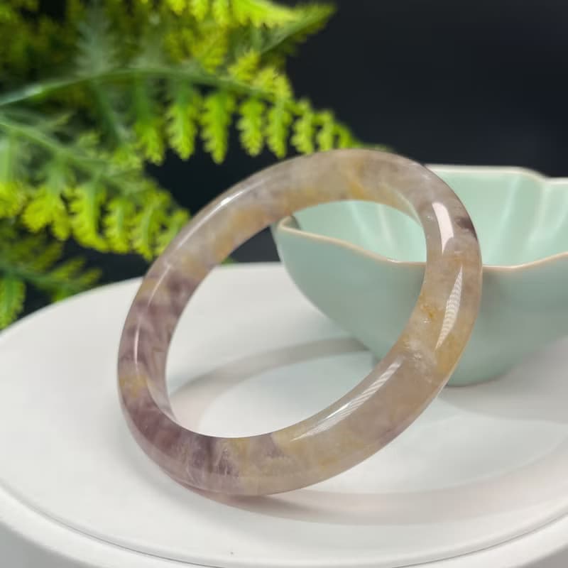 精品 羽毛極光23水晶手鐲 57+MM 冰透閃片星光 連接靈性 能量凈化