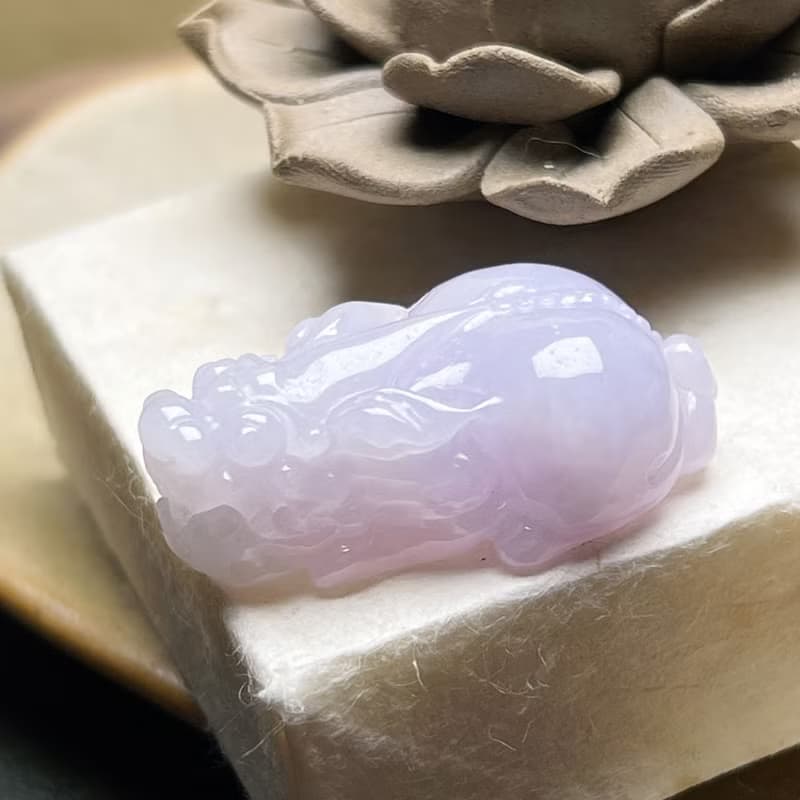 【招財神獸】冰種紫羅蘭翡翠貔貅 | 天然緬甸玉翡翠A貨 | 送禮