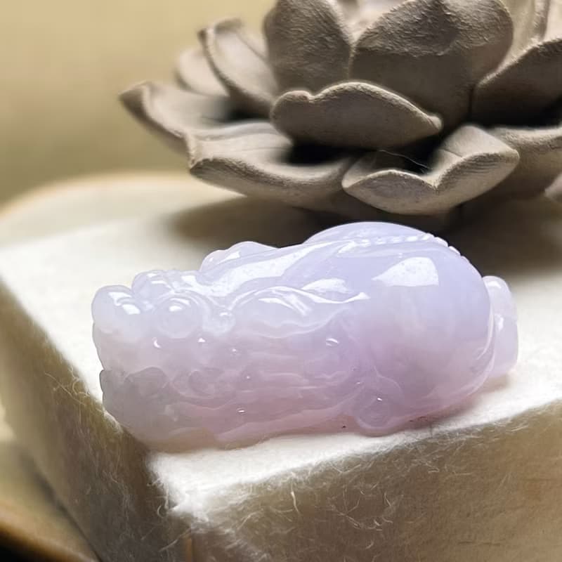 【招財神獸】冰種紫羅蘭翡翠貔貅 | 天然緬甸玉翡翠A貨 | 送禮