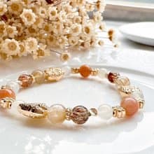 晨曦光語 太陽石手鍊 月光石手鍊 天然水晶手串
