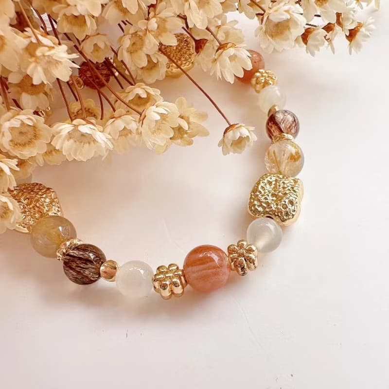 晨曦光語 太陽石手鍊 月光石手鍊 天然水晶手串