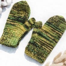 手工編織 保暖 寒流必備 防風手套 手織純羊毛針織手套/鉤織手套/內刷毛手套/保暖手套 聖誕禮物 交換禮物-綠洲森林風