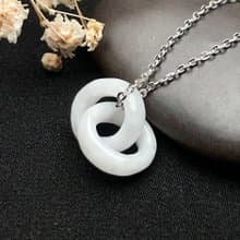 冰糯種翡翠同心圓項鍊 | 天然緬甸玉翡翠A貨
