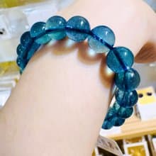 精品濃色海藍海藍寶水晶9mm22.3g平衡情緒減緩壓力提高溝通