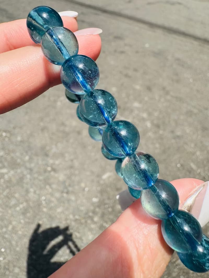 精品濃色海藍海藍寶水晶9mm22.3g平衡情緒減緩壓力提高溝通