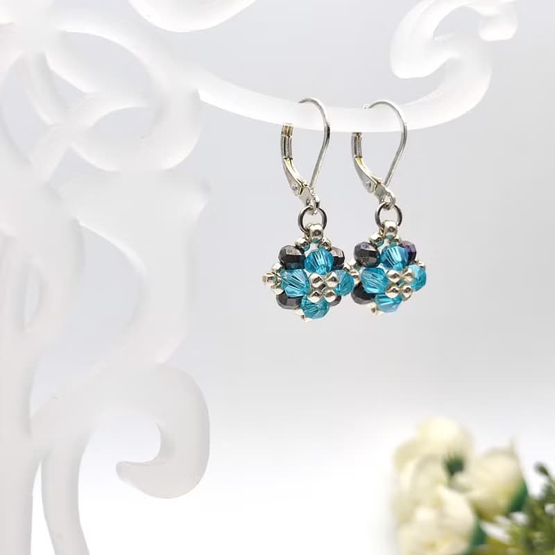 耳環, 日常搭配, 新娘耳環, 華麗耳環, 手作, Blue earrings, Simple earrings
