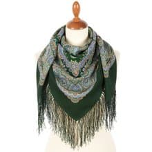 Authentic Pavlovo Posad Russian Shawl Scarf Soft 100% Wool 89x89 cm 1926-9