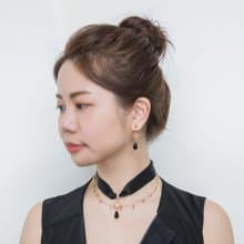 Black Onyx Lace-100%SILK蠶絲雙面緞帶黑瑪瑙項鍊-防護淨化系列