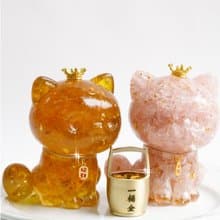 【Hourrae荷萊】富貴招財貓 水晶擺件 一桶金