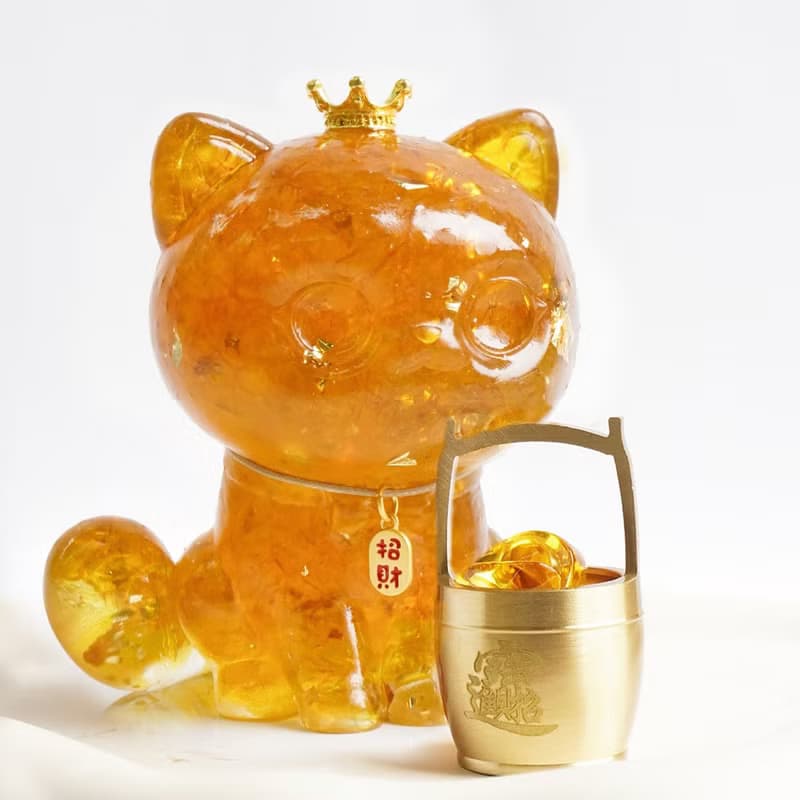 【Hourrae荷萊】富貴招財貓 水晶擺件 一桶金