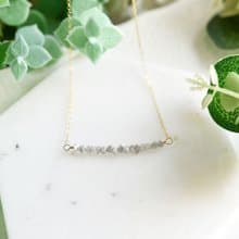 永遠不変　天然ホワイトグレーダイヤモンドのネックレス　4月誕生石