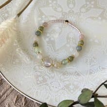 清新粉水晶彈性手鍊