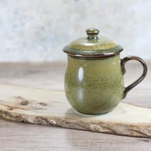 【送禮好物】300ml 茶末釉蓋杯 帶蓋馬克杯 鶯歌名家葉敏祥作品