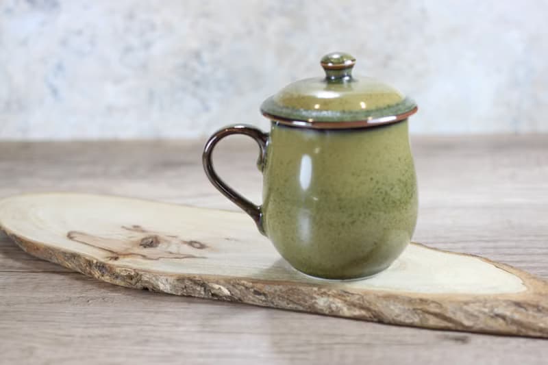 【送禮好物】300ml 茶末釉蓋杯 帶蓋馬克杯 鶯歌名家葉敏祥作品