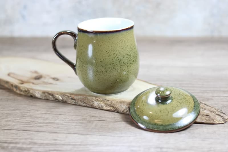 【送禮好物】300ml 茶末釉蓋杯 帶蓋馬克杯 鶯歌名家葉敏祥作品