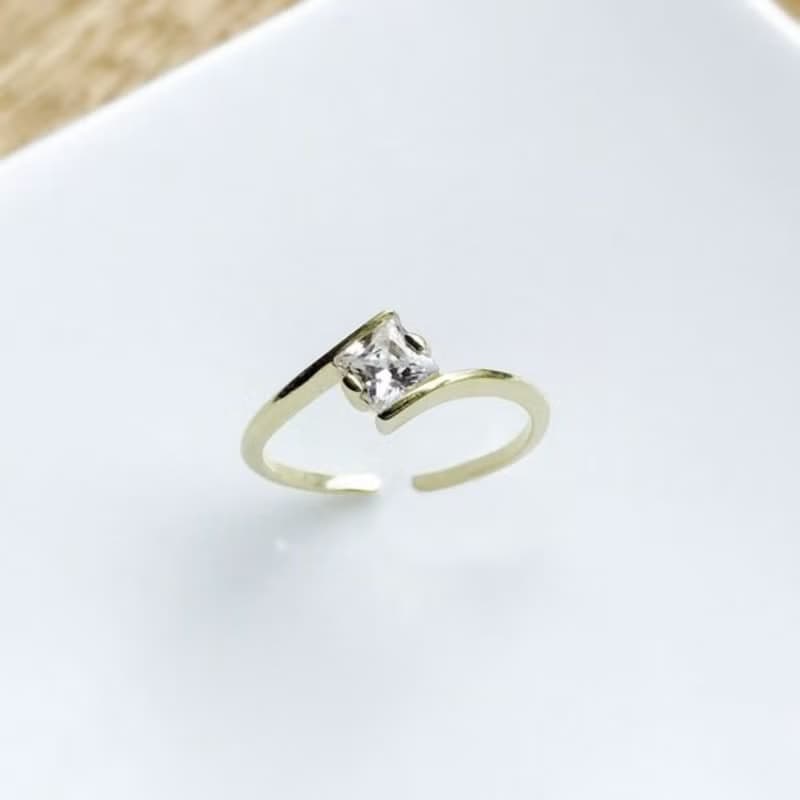 DoriAN方鑽鋯石純銀度18K金項鍊手鍊戒指三件組組合