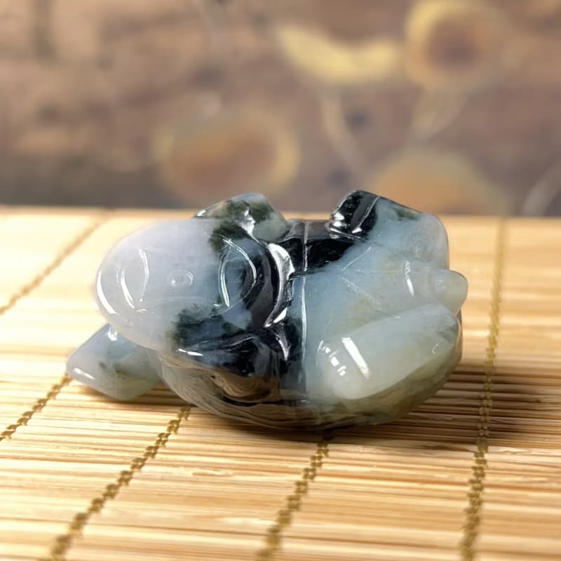 【吉祥‧長壽】飄花翡翠烏龜 | 天然緬甸A貨翡翠 | 送禮