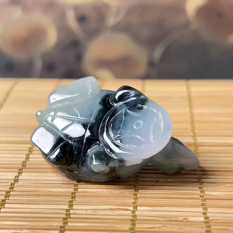 【吉祥‧長壽】飄花翡翠烏龜 | 天然緬甸A貨翡翠 | 送禮
