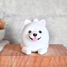 萌萌白熊薩摩耶擺飾 名片架 手機架 手工木製療癒小木雕公仔